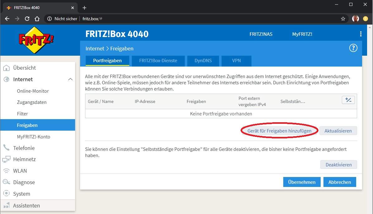 Router und Firewall FRITZ! Box Routerkonfiguration